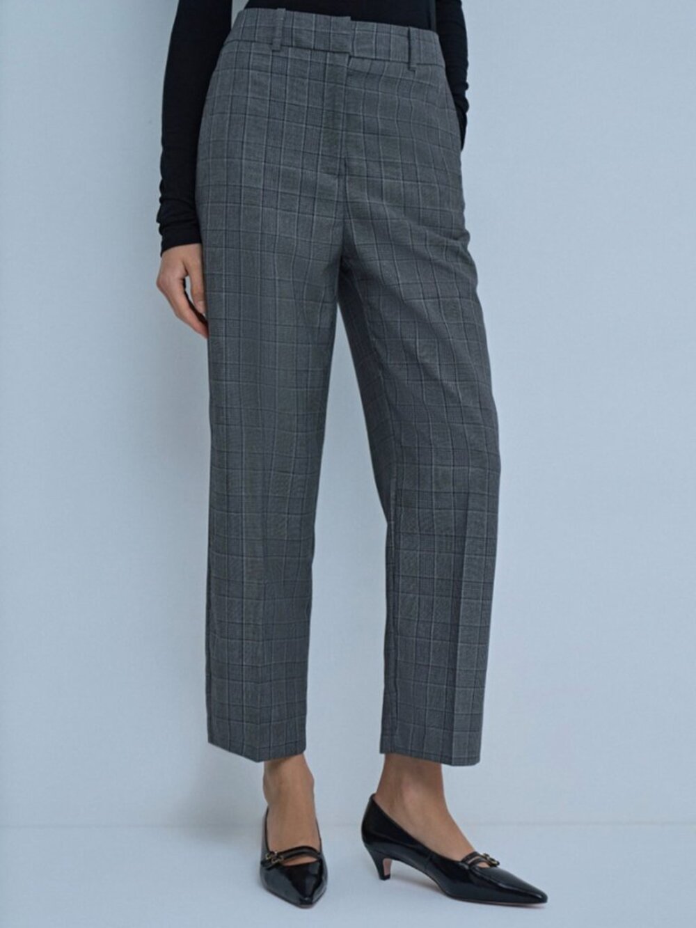Loft Ann Taylor Women's Classic Grey Plaid Trousers Pants Julie Straight Size 6